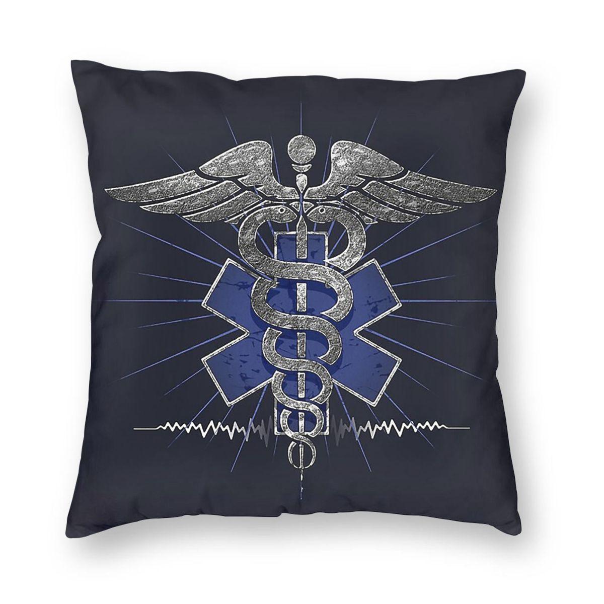 Emt Star Of Life Square Pillowcase Pillow Cover Cushion Throw Pillow for Home Sofa Living Room 30cmx30cm