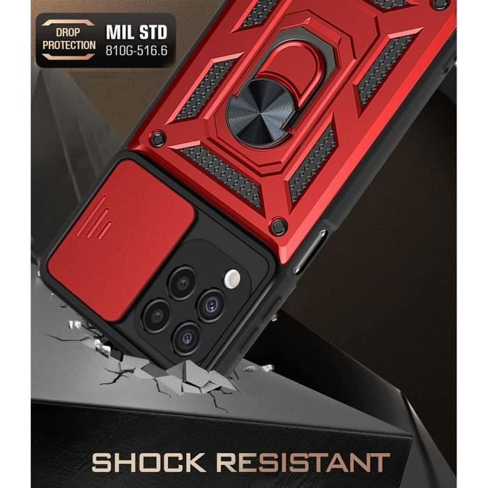 Coque et Verres de Protection - Samsung - A22 4G - Rouge - Antichoc - Cache Caméra Anti-Rayure