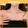 Copper Zircon Flower Pendant Necklace For Women With Sparkling Stone Embellishments