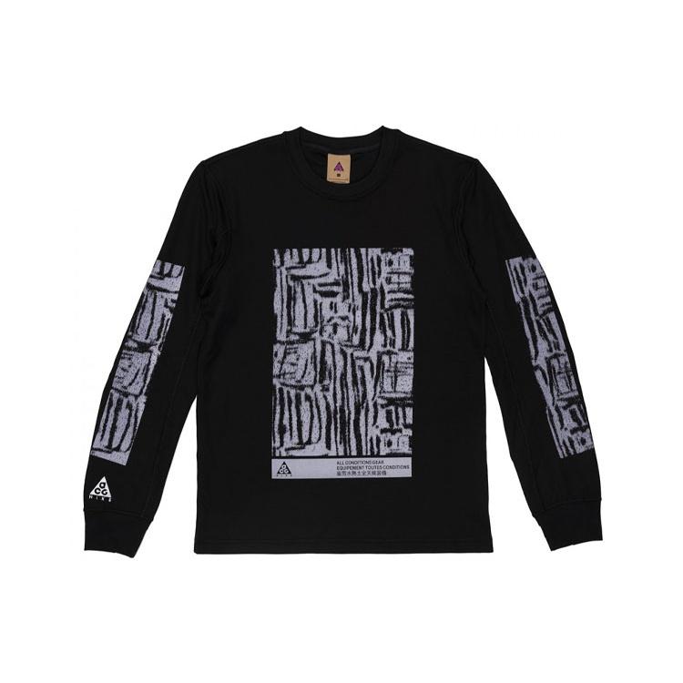 Men s Nike ACG Waffle Casual Sports Printing Pullover Long Sleeves BQ7205-010 XS