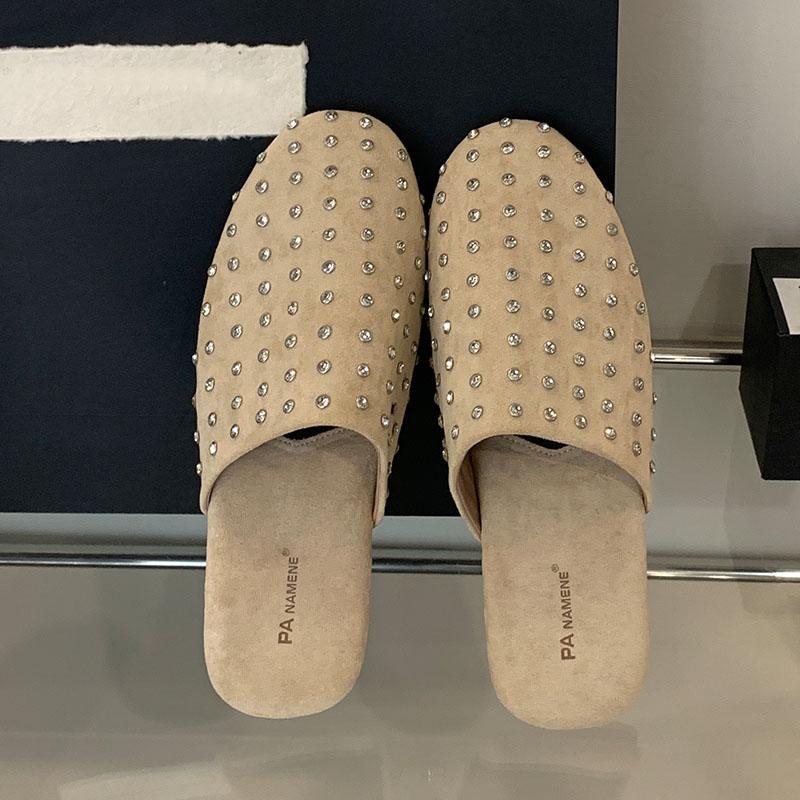 

Мода Мода Роскошные Стразы Балетки Тапочки Обувь Для Женщин Мюли Новинка Летний Пляж Женские Слайды Женские Балетки Тапочки Сандалии 35 бежевый