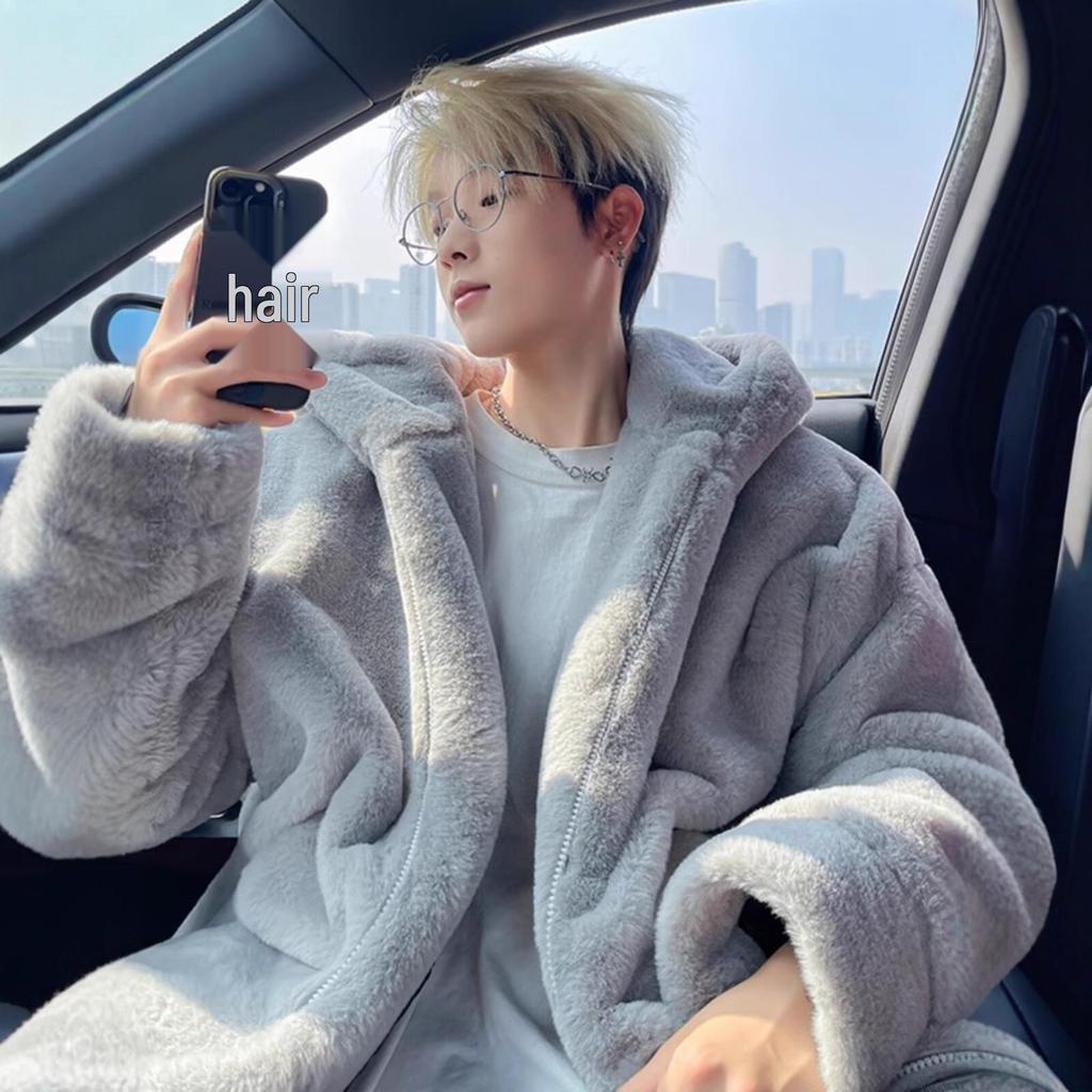 Herren Winter Lammwolle Fleece Verdickte Baumwolljacke