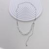 Niche Design Broken Silver Special-Shaped Pearl Splicing Necklace Female Cold Wind Simple Versatile Pull-Out Collarbone Chain