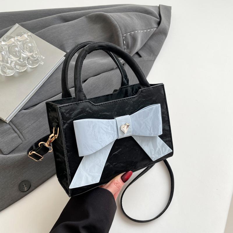 Premium sweet bow bag women's new niche handbag shoulder messenger bag small square bag