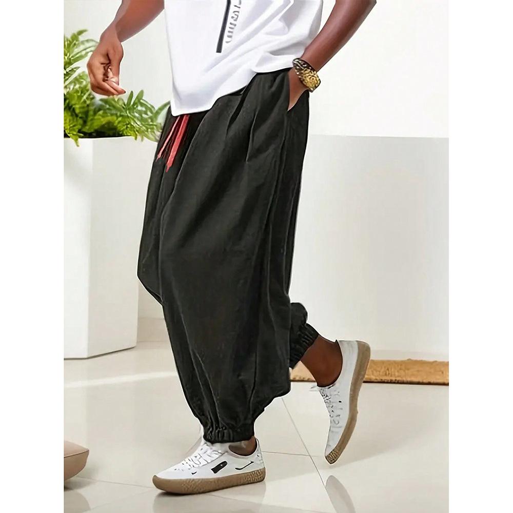 New Casual Pants Men's Bloomers Loose Trousers Men's Wide-leg Harunt Small Feet Long Trousers