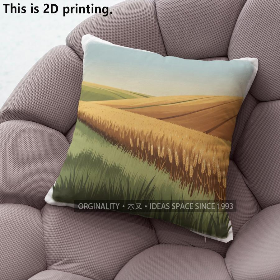 Farmscape Wheat Field Throw Pillow Covers Pattern Cushion Cover Suitable For Sofa Bedroom Car Pillow Cover