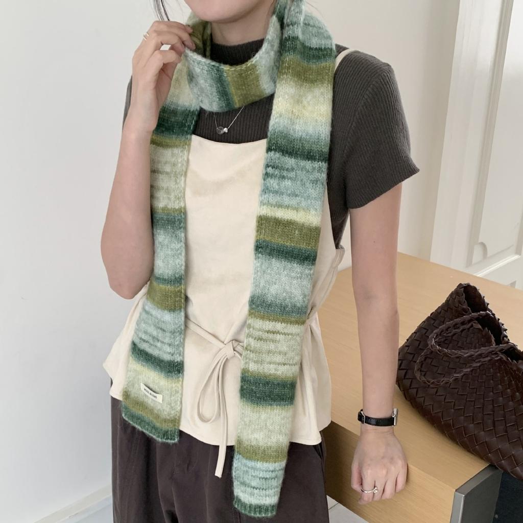 Autumn and Winter Scarf Women's Plaid Wool Blended Long Student Versatile Shawl Thickened Warm Scarf