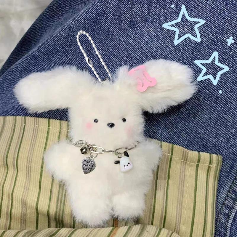 

Cartoon Puppy Plush Toy Cute Stuffed Dog Doll Keychain Car Key Holder School Bag Pendant Backpack Hanging Decoration
