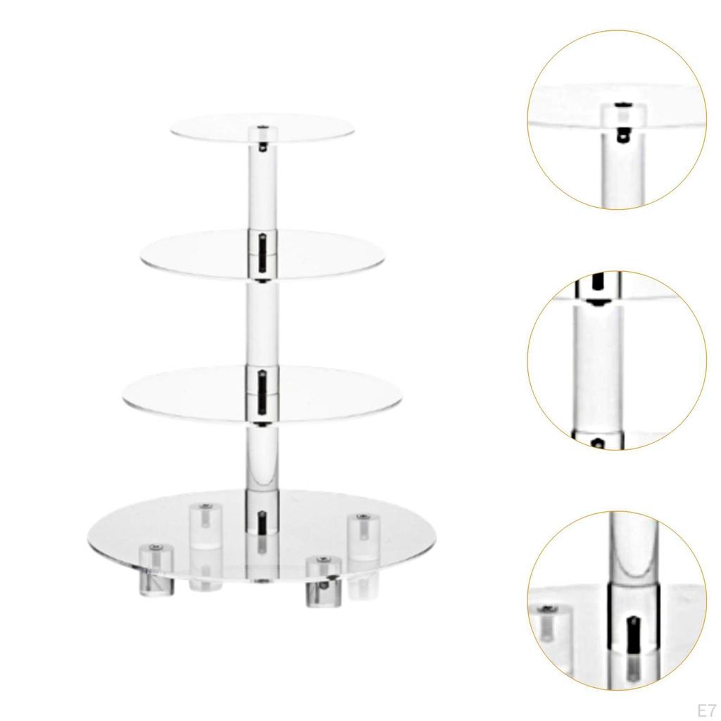 Acrylic Cupcake Stand Clear Holder Serving Tray Decorative Platter for Party