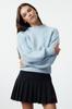 Women's Fashion Stylish Sweater Gray Hair Knitted Crew Neck Knitwear Sweater