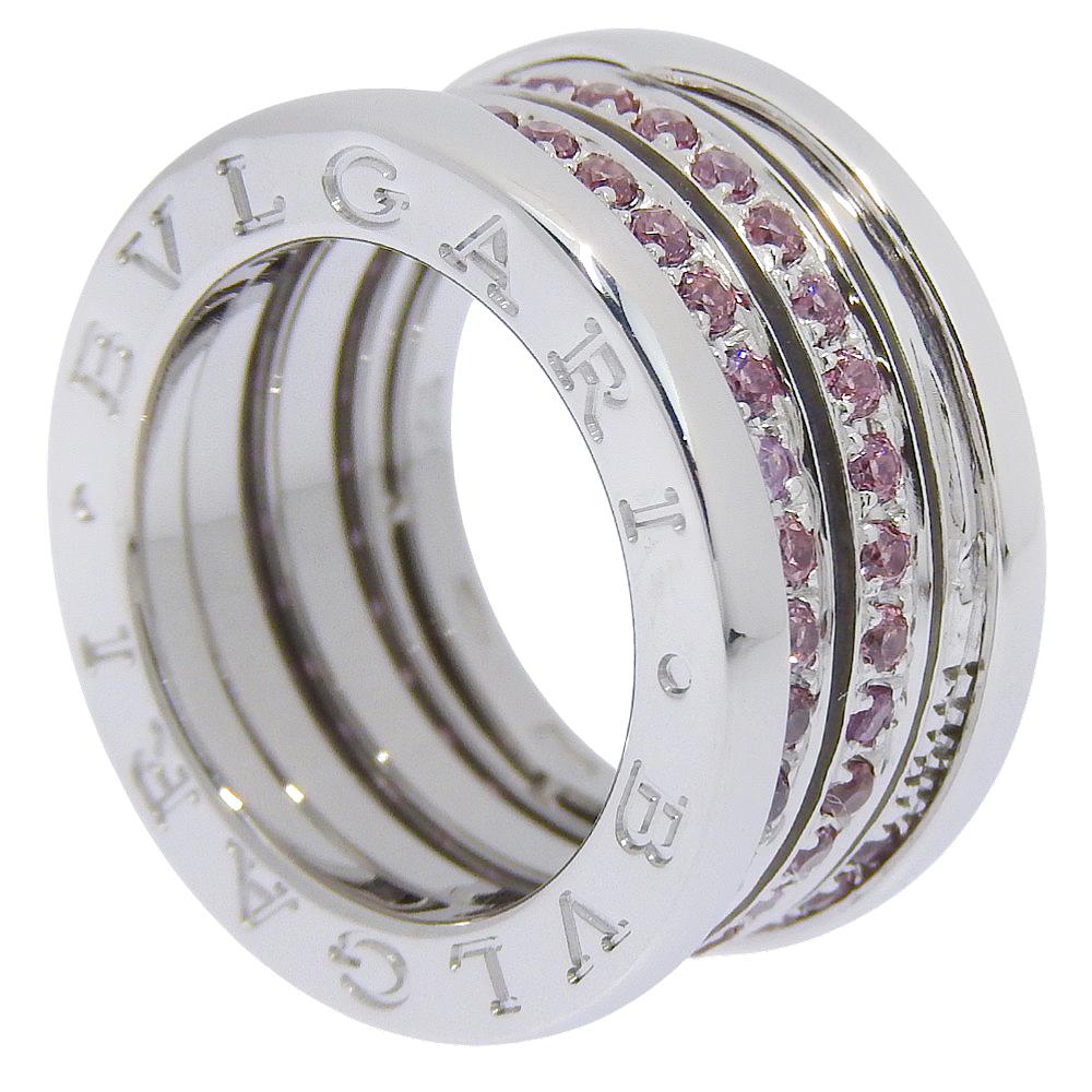 BVLGARI B-Zero1 Ring Be zero one 4 bands pink K18 white gold/garnet #3.9(US Size) 12.6g Women Used