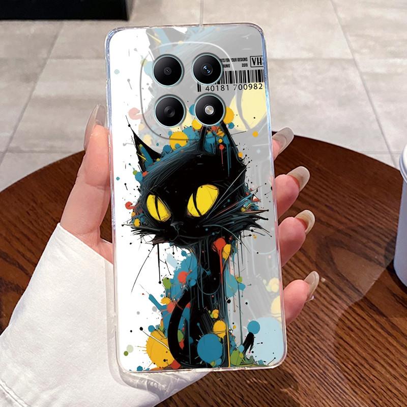 For Redmi Note 15 15Pro 5G Aesthetic Fashion Cute Cat Phone Case Transparent TPU Shell For Redmi Note 15 Pro Plus 5G Soft Cover