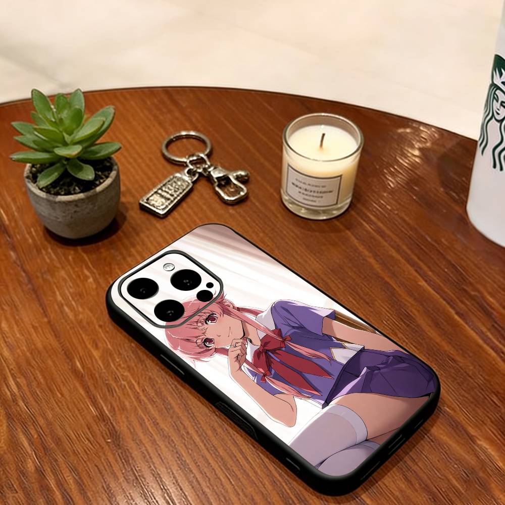 Future Diary Gasai Yuno Phone Case For iPhone 17, 16,15,14,13,12,11 Plus,Pro Max, Others Soft Silicone Black Cover