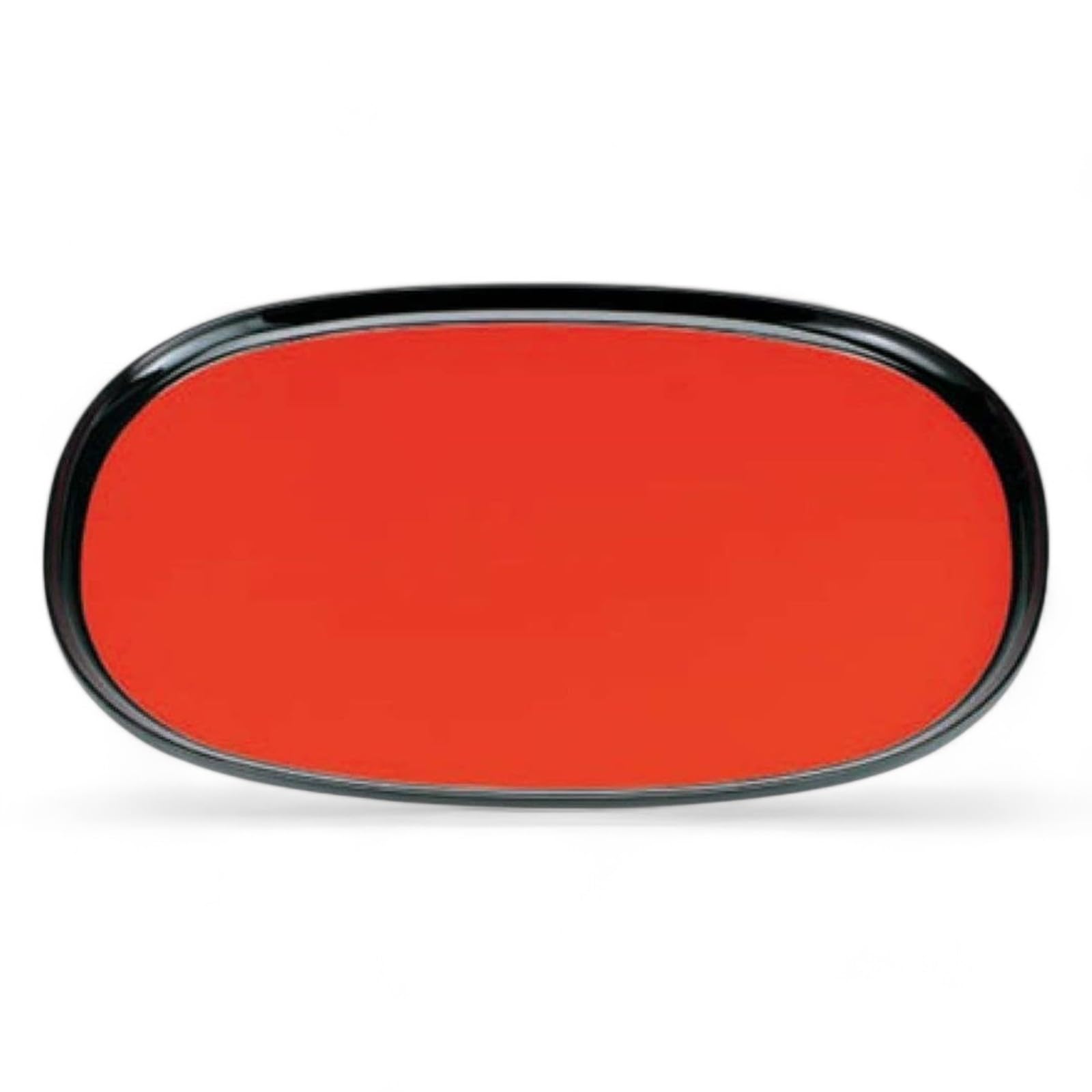 

Yasuragi Oval Tray Red Lacquerware Made in Japan J-kitchens (42cm), Rim, Black, Non-Slip, (ABS Resin),