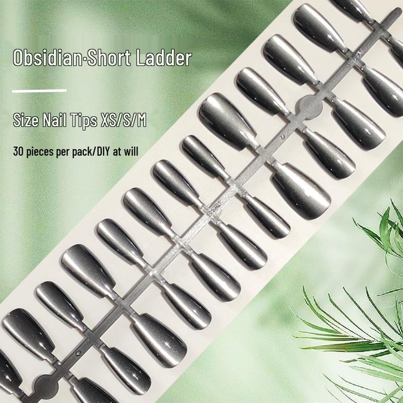 

Ногти накладные Обсидиановый кошачий глаз Ледяной белый - 30 шт.