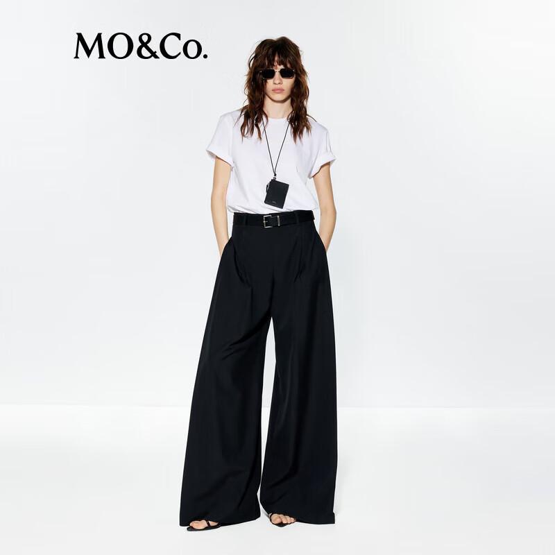 

MO&Co. C+ Series Patchwork Letter Loose Round Neck Short Sleeve T-Shirt S (160)