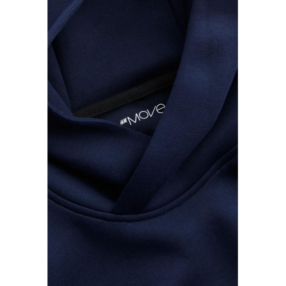 H M dryMove Sport Hoodie Navy Blue
