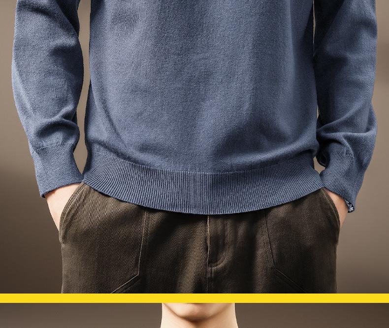 Pull en Maille Douce Couleur Unie Haut de Gamme pour Homme - Hiver Décontracté Col Rond