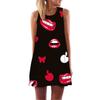 European Station European and American New Digital Printing Crew Neck Hot Sale Medium and Long Off-the-shoulder Dress