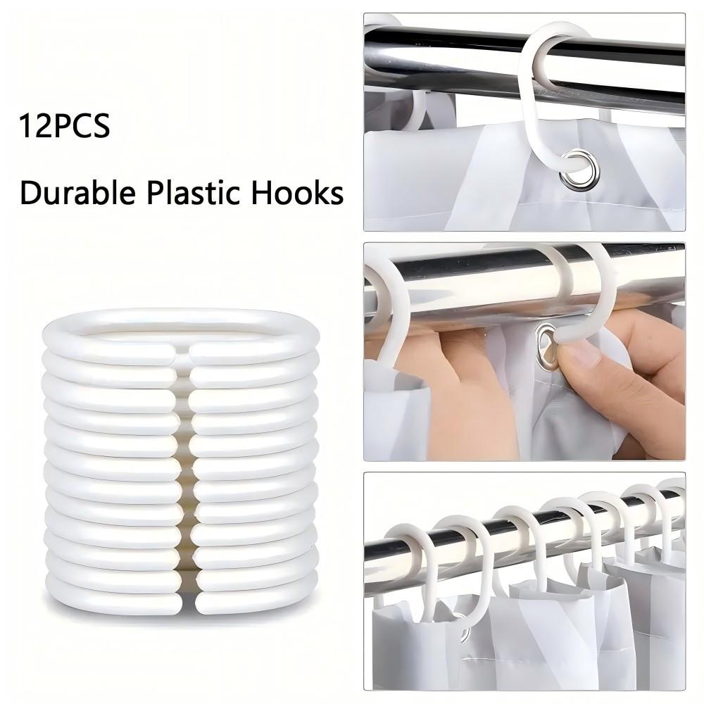 1/4 buc Set Perdea de Duș Impermeabilă Marmură Albă Set Decorativ de Baie Covor Antiderapant Capac WC Covoraș de Baie Și 12 Cârlige