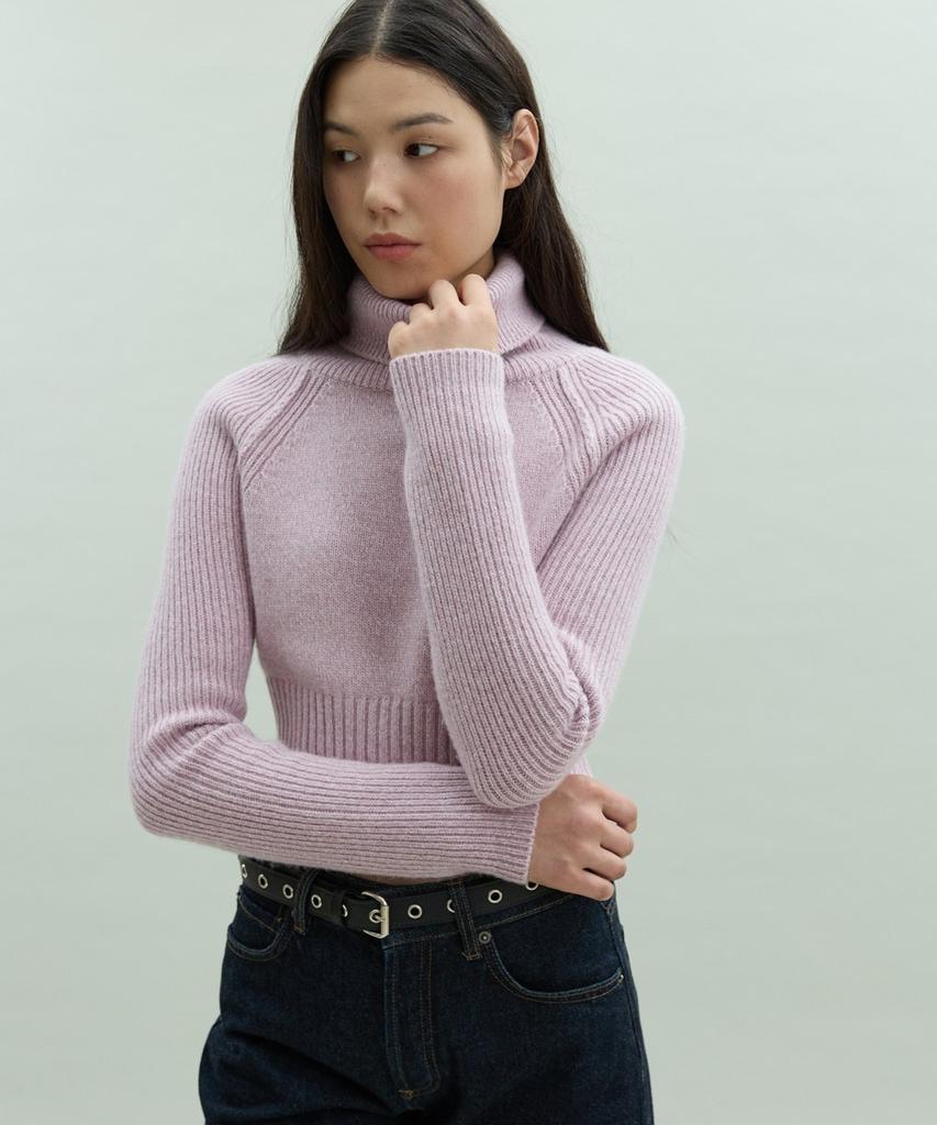 Diito Camel Tweed Turtleneck [Pink]