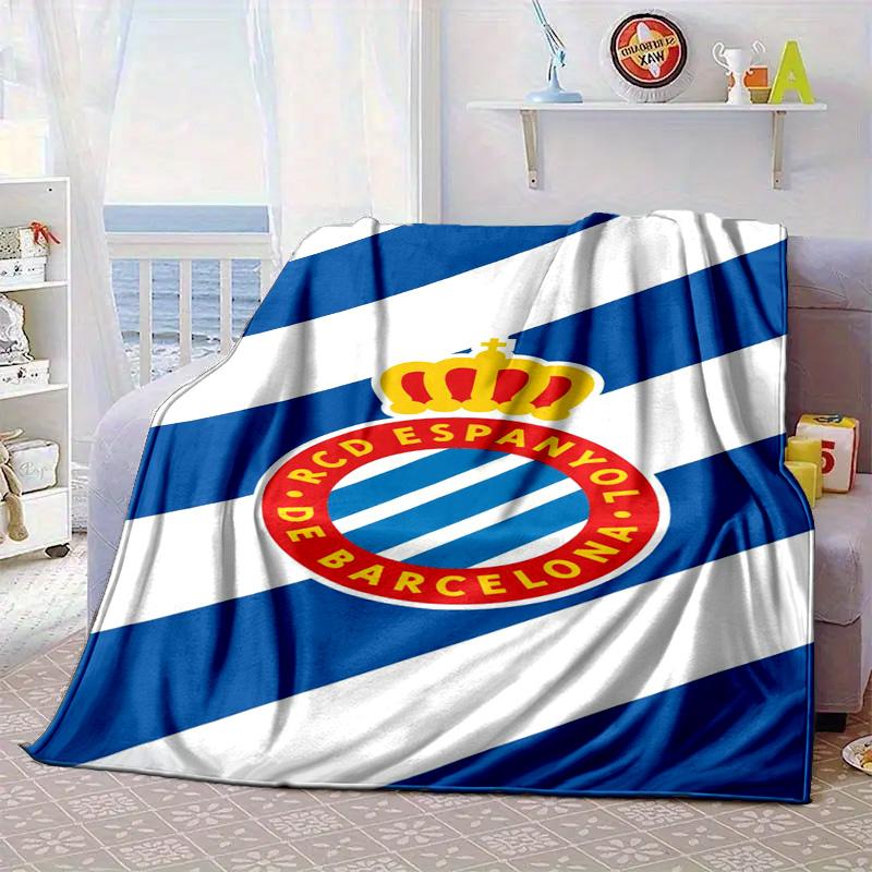 Real Sociedad Crest Design Portable Blanket/Soft Blanket Bedding Blanket Suitable for Travel Camping Living Rooms Offices Sofas Fan Gifts