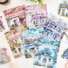 10 Pcs Garden Landscaping and Paper Tent Stickers Pack PET Material Creative Stickers Scrapbooking Material