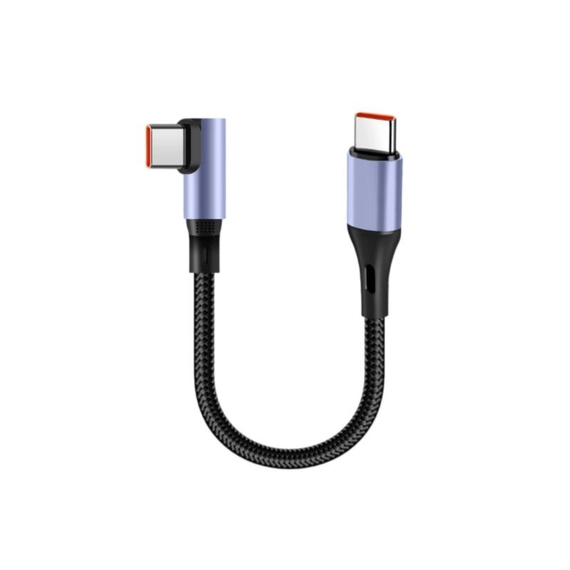 Nylon geflochtenes kurzes USB C Ladekabel 90 Grad gewinkeltes Design Kompakte 15/30cm Länge Ladekabel für USB C Geräte