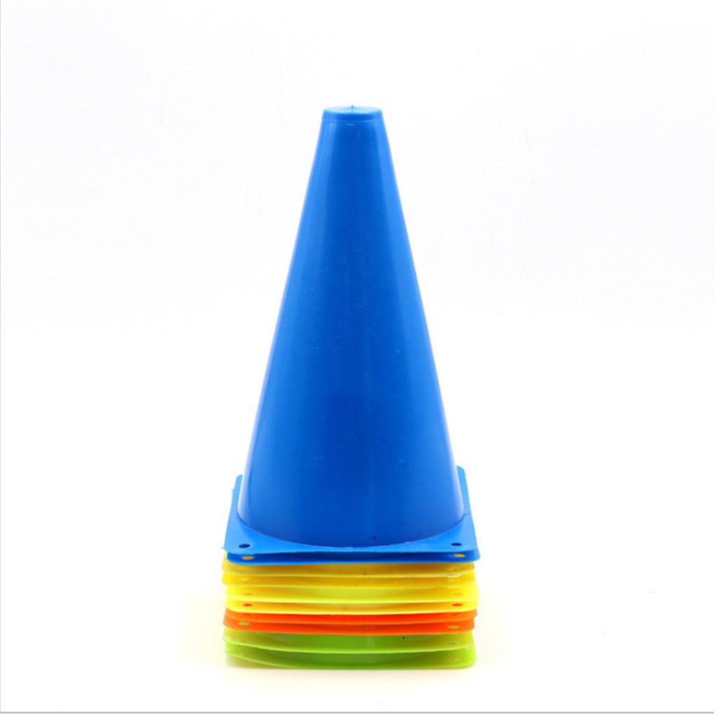 12 Pieces PE Cone Portable Replacing Solid Color 23cm Basketball Football Sport Training Cones Aid Accessories