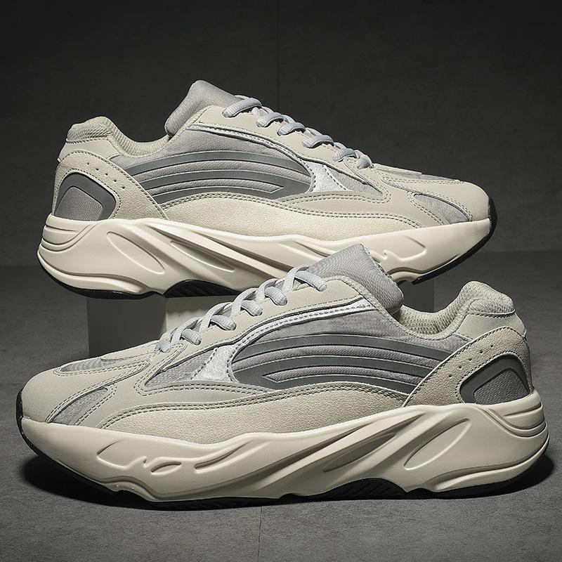 

Обувь Большого Размера Кокосовые Мужские Туфли Папины Кроссовки Платформа Светоотражающие Кроссовки Осень и Зима Мужская Мода Повседневная Обувь 45