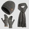 Elastic Scarf and Hat Set  Woolen Hat Yarmulke Cold Proof Gloves  Daily