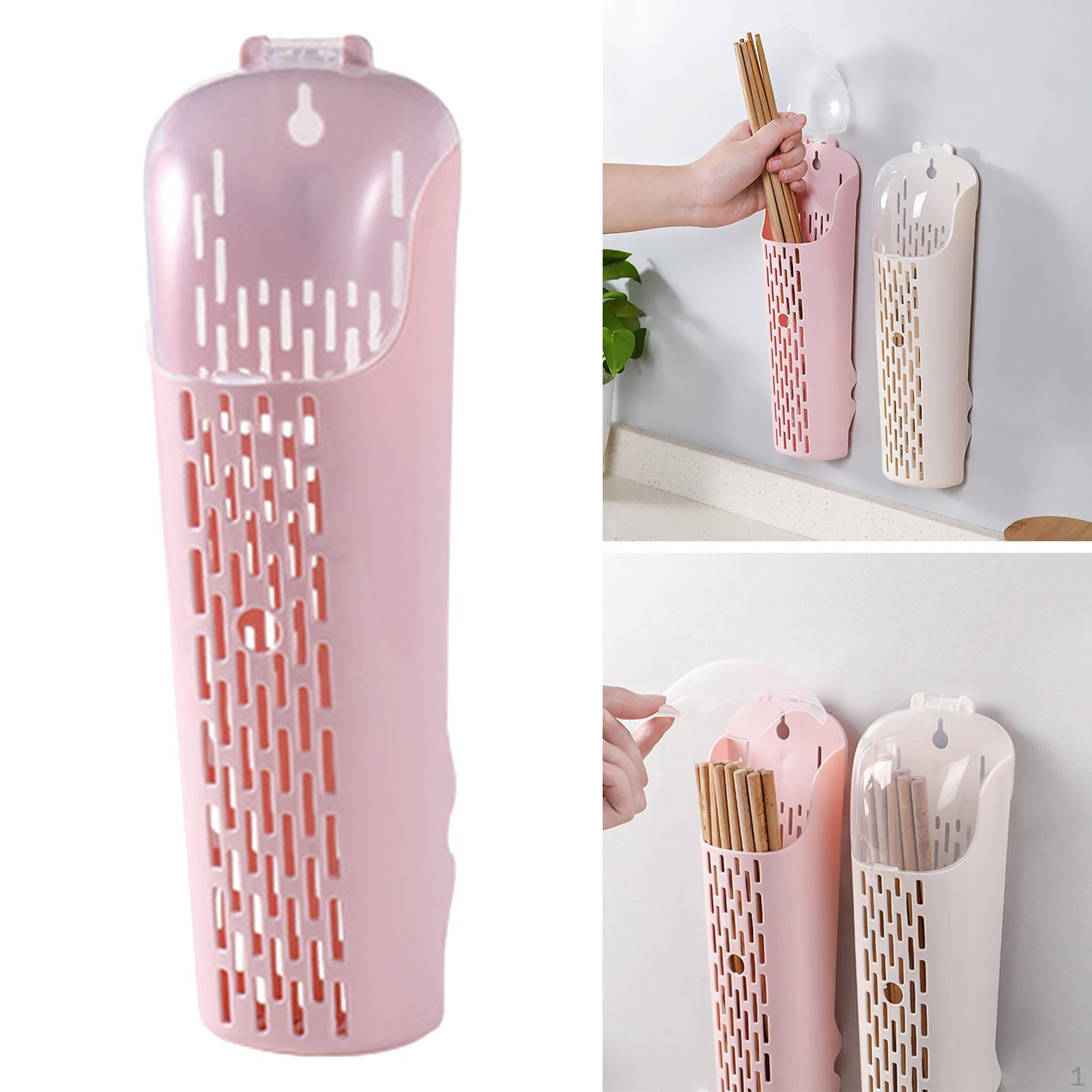 

Органайзер для палочек для еды с чехлом для кухни и ванной комнаты розовый