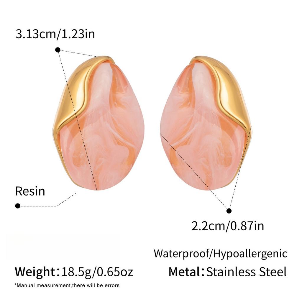 Yori Multi-Color Chubby Resin Earrings for Women Stainless Steel Popular Premium Classic Jewelry Wholesale
