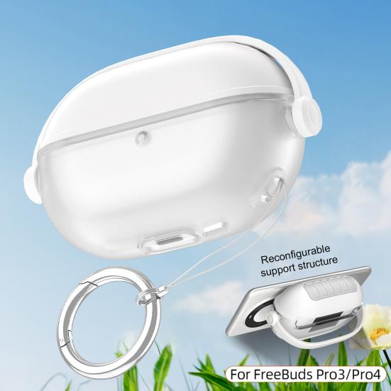 Pouzdro na sluchátka s otočným držadlem Všestranná ochrana Silikonové Hladké Dělený design Obal na sluchátka pro Huawei Freebudspro4/pro3 Univerzální