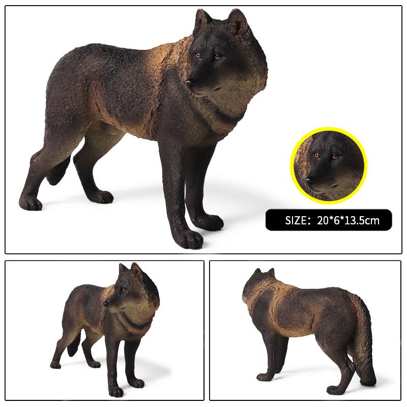 Oenux Big Size Savage Wild Beast Animals Wolf Wolves Model Action Figures Collection Solid PVC High Quality Home decor Toy Gift
