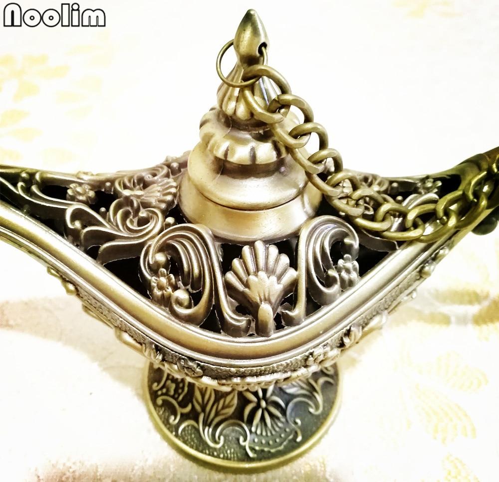 12 cm (4,7 Zoll) Hollow Legend Aladdin Magic Genie Lampen Räuchergefäße Wishing Oil Lamp Home Decor