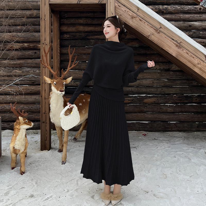 High-Quality Autumn/Winter Knit Sweater Skirt Set for Women