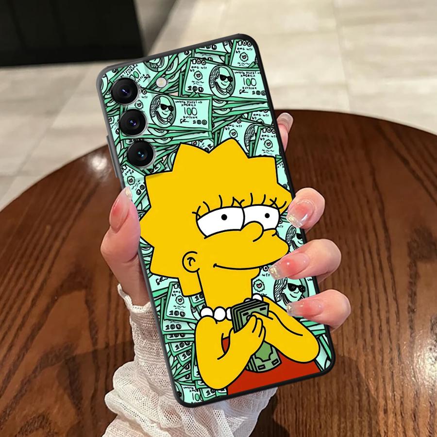 Black Soft Phone Cover Case for Samsung Galaxy A32 A25 A71 A41 A35 A26 A72 A24 A55 A36 A23 A53 A51 A73 A22 A52 Funny Homer