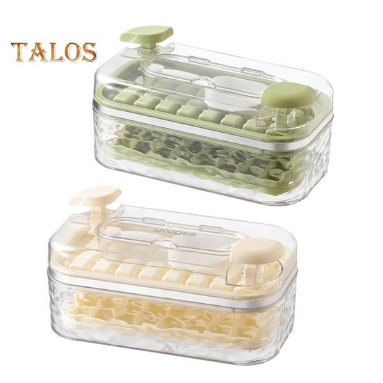 Ice Tray with Lid And Bin Prevent Odors 32 Grids Ice Cube Trays Easy Release Push-type Ice Maker for Freezer Whiskey Cocktail Coffee Tea