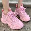 Women Purple Platform Sports Shoes Women Thick Sole Breathable Black Casual Shoes Fashion Slip On 2026 Outdoor Walking Sneakers