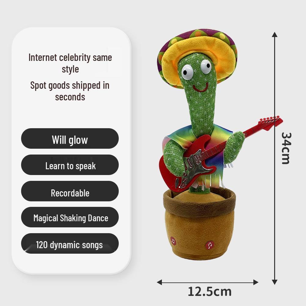 Talking & Dancing Cactus Toy - Wobbly Plush Doll Gift for Kids
