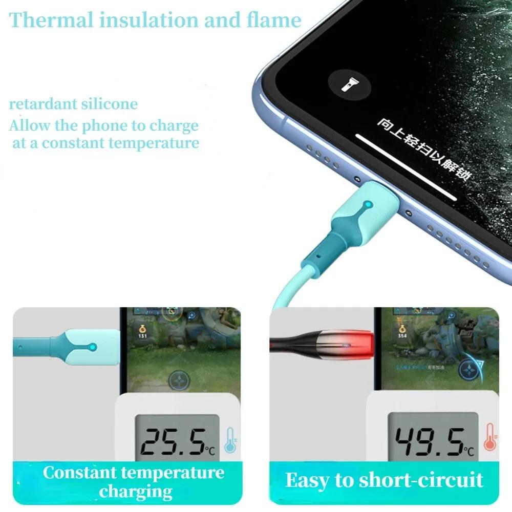 5A Liquid Silicone 3-in-1 USB To Type C Data Cable USB C Fast Charging Data Cords For iPhone Samsung Xiaomi Huawei PD Phone Wire