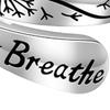 Just Breathe Dandelion Ring Adjustable Zinc Alloy Hope Ring Inspirational Dandelion Ring Encouragement Gift for Women Mother's Day Birthday