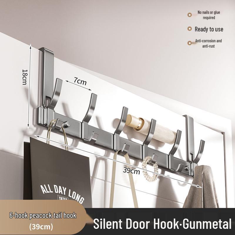 Punch-Free Over-the-Door Clothes Rack and Storage Shelf with Hooks