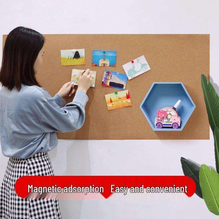 Self-Adhesive Magnetic Cork Wall Board for Photos and Messages
