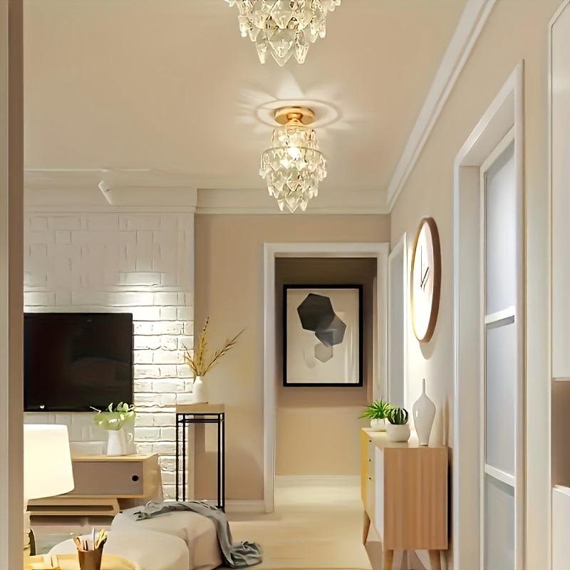 1 szt. Elegancki Mini Kryształowy Żyrandol Półwpuszczany Żyrandol, Lampa do Przedpokoju