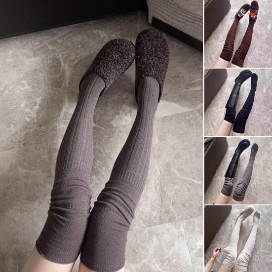 Over The Knee Boot Stocking for Women Slouch Top Thick Cotton Knit Thigh High Socks Winter Autumn Leg Warmers