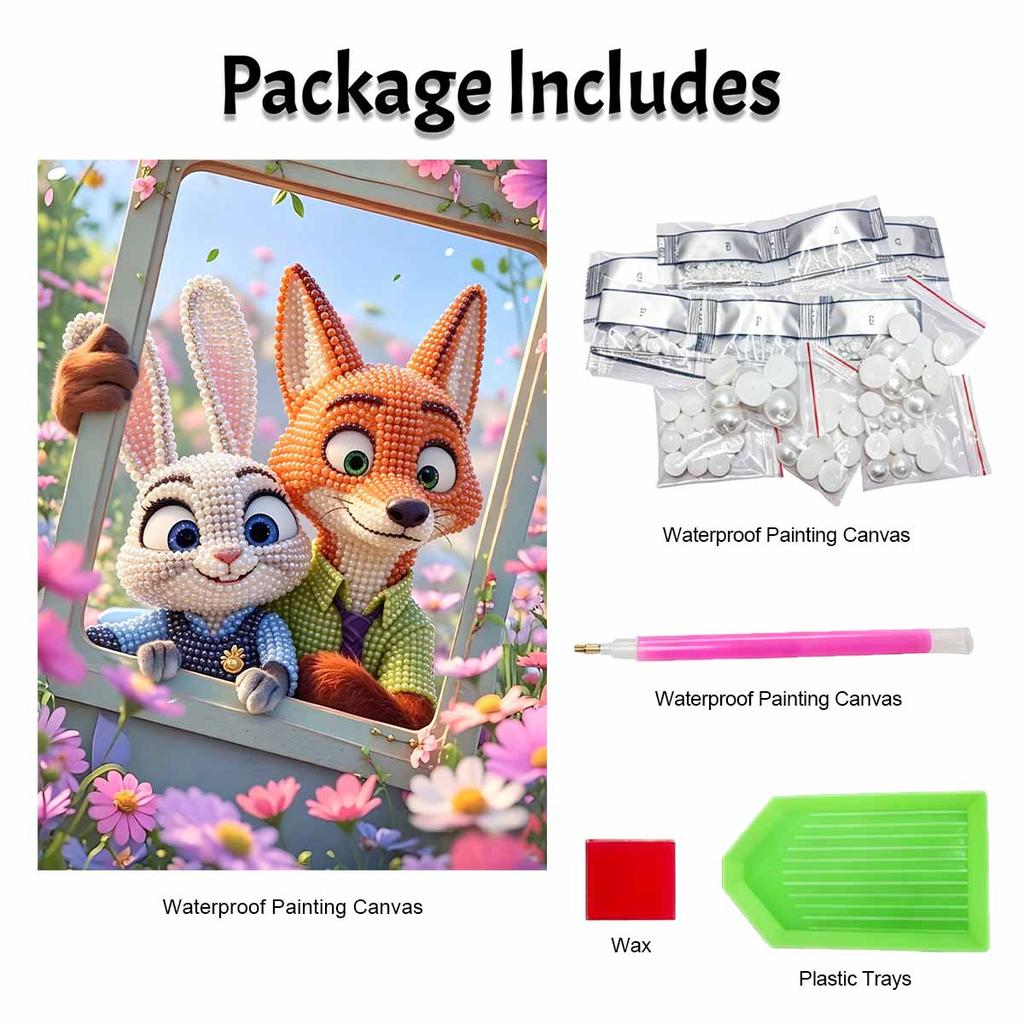 Disney Zootopia Nick and Judy Pearl Painting Handmade Pearl Kit Home Decoration Painting