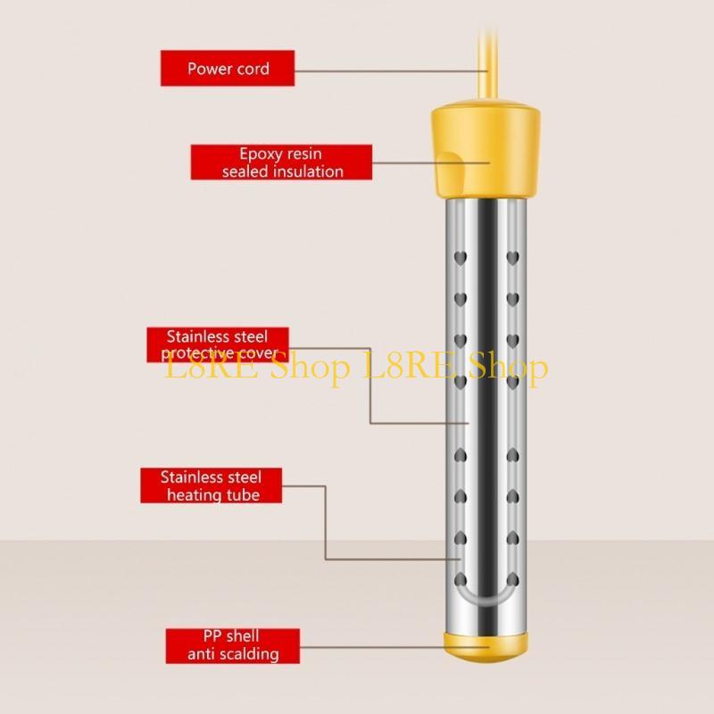 L8RE Portable 1500W Electric Immersions Water Heater Suitable for Bathtub Pool