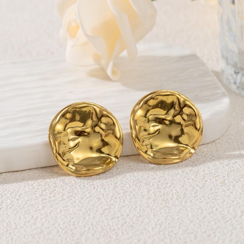 Stainless Steel Stud Earrings, Titanium Steel Statement Earrings, 18k Gold Women's Jewelry, High-end Black Earrings